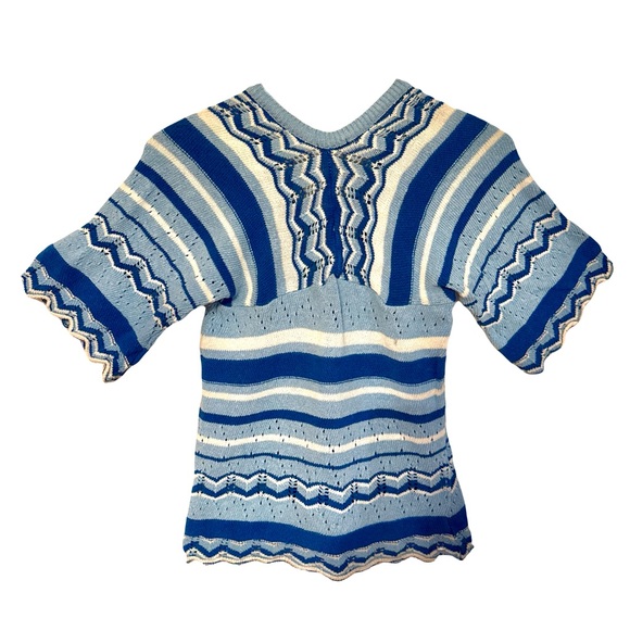 Blue and White Striped Lola Knit Tunic - Picture 3 of 4